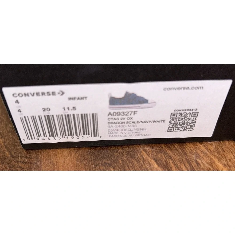 Converse CTAS 2V OX - DragonScale/Navy/White - A09327F‎ - Infant Size 4 NIB